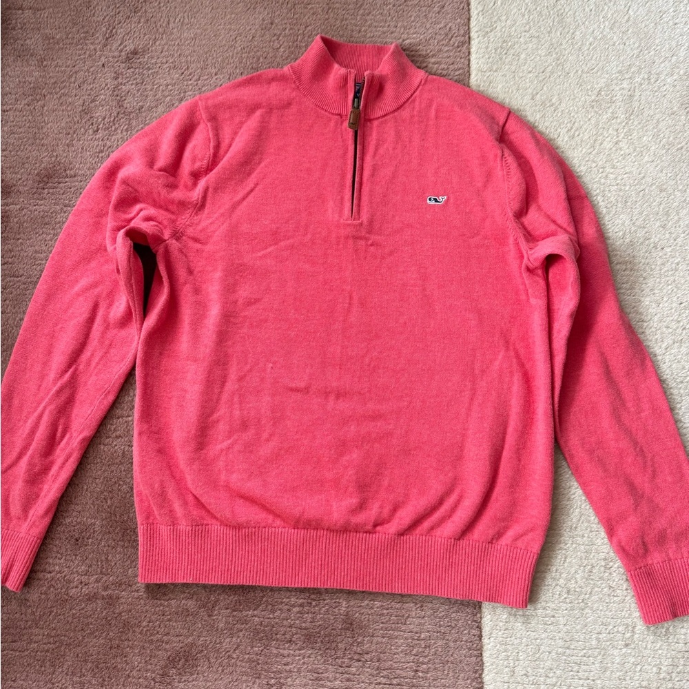 Vineyard Vines Kids Coral Half-Zip Sweater